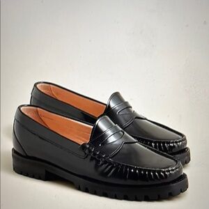 J.Crew Black Leather Loafers . New, never worn!